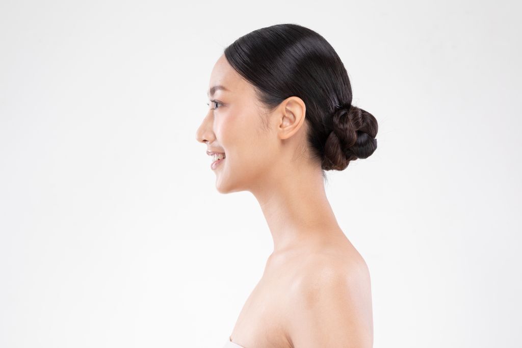 woman with sleek low bun